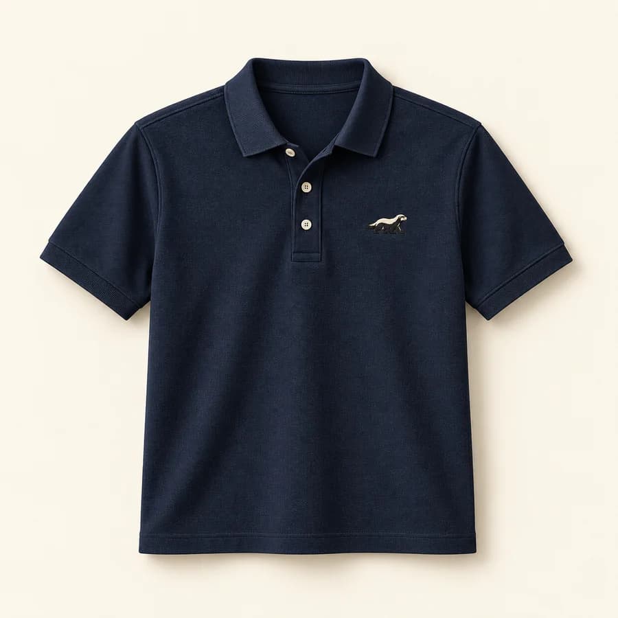 Club Polo — Navy, embroidered badger